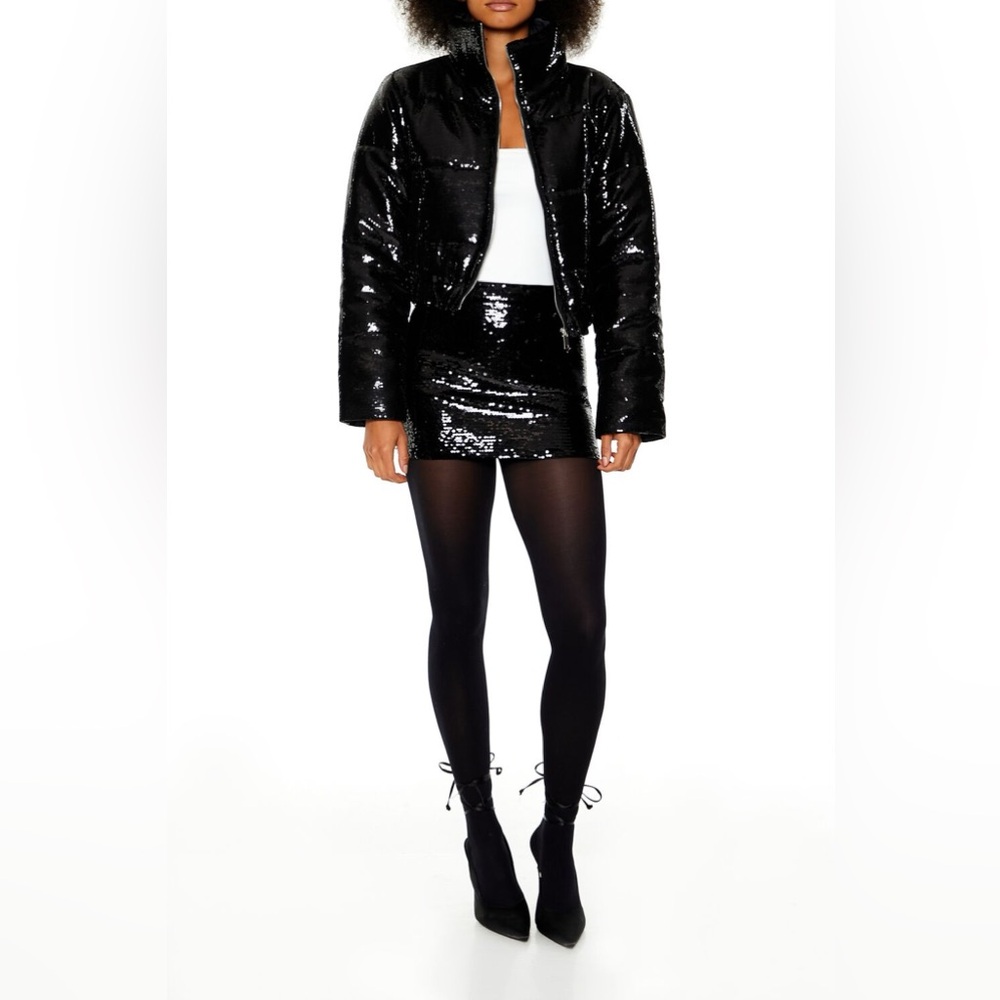 Forever 21 Sequin Black Jacket Size XLarge - NWT